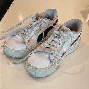 Puma Women's White and Black Casual Sneakers